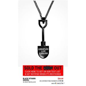 ALF Shovel Necklace - Black
